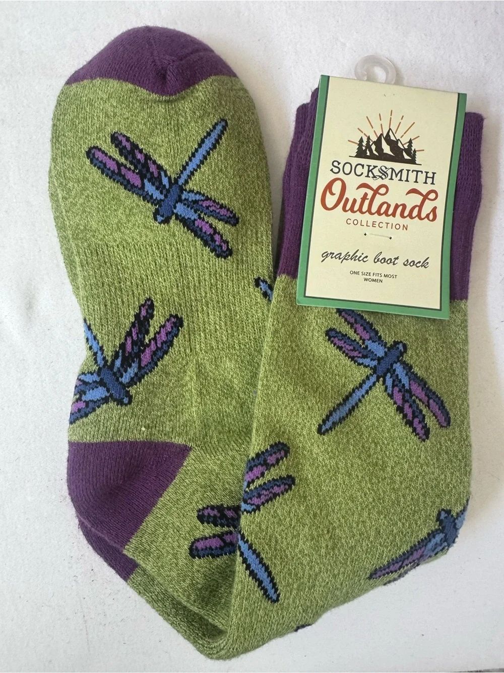 Ladies Outlands Collection "Dragonflies" Graphic Boot Socks NWT